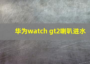 华为watch gt2喇叭进水